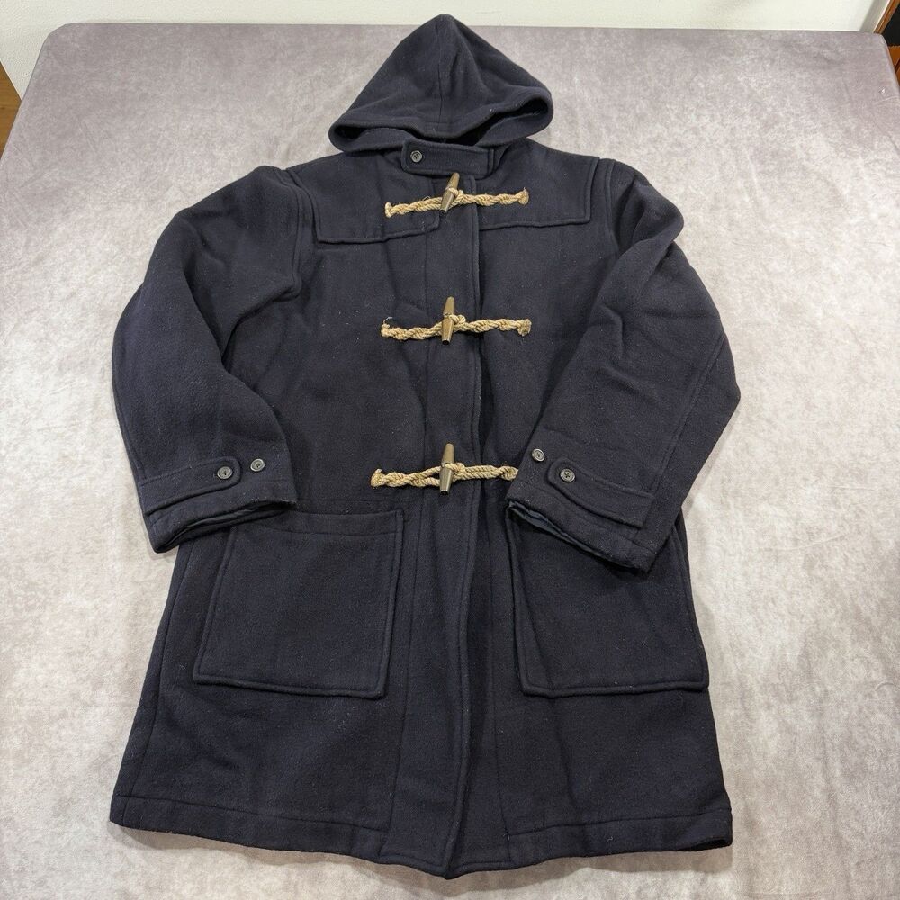 Vintage Polo Ralph Lauren Youth Wool Peacoat Navy Blue  XL Toggle Duffle Hooded